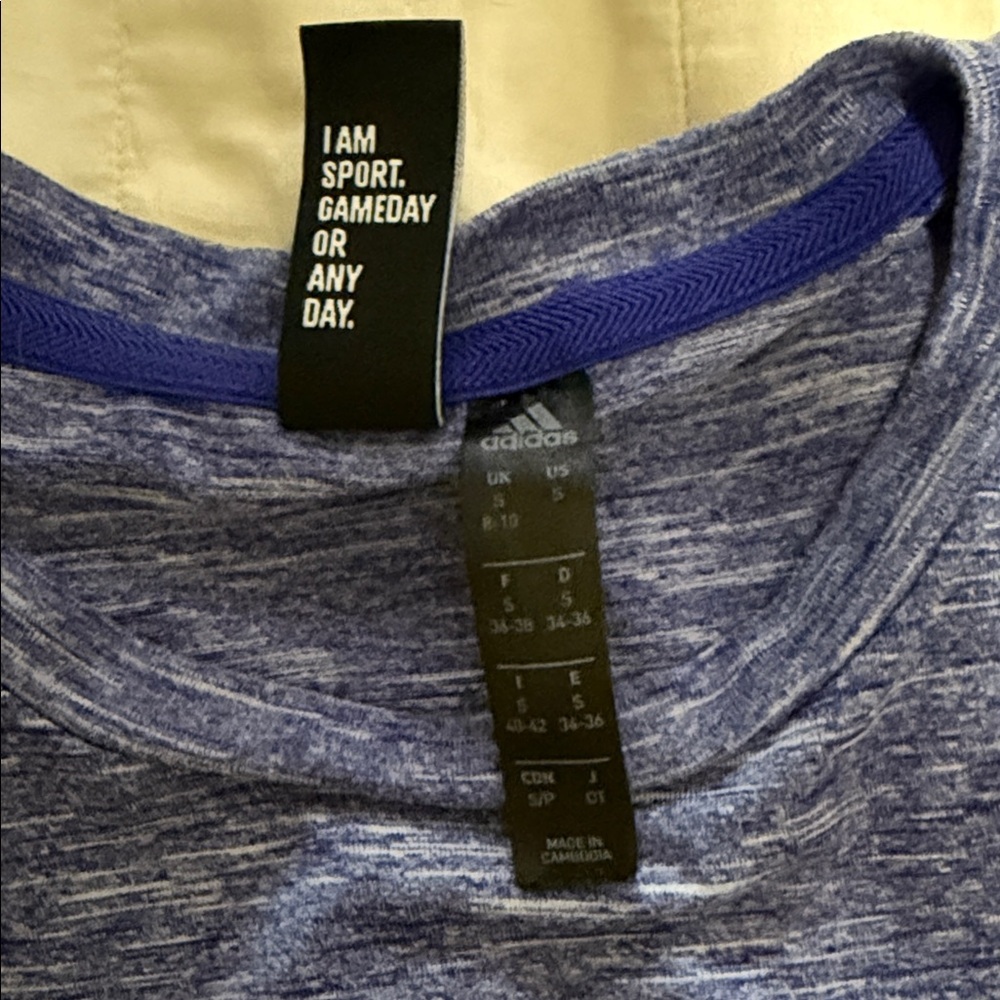 adidas Heathered Blue Tank Top with a Razorback [Small] - Picture 5 of 7